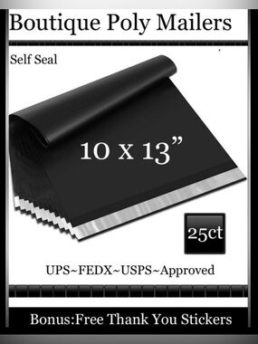 25ct 10x13’ Designer PolyMailers ~BONUS! 25ct Free Thank You Stickers ▪️🆕▪️